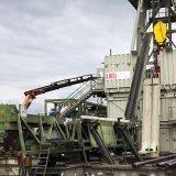 Tout est en place pour démarrer les travaux sur le site de Glovelier/Haute-Sorne. KEYSTONE/PETER KLAUNZER